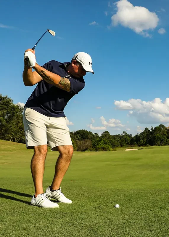 About Us 3 Iron on the fairway banner